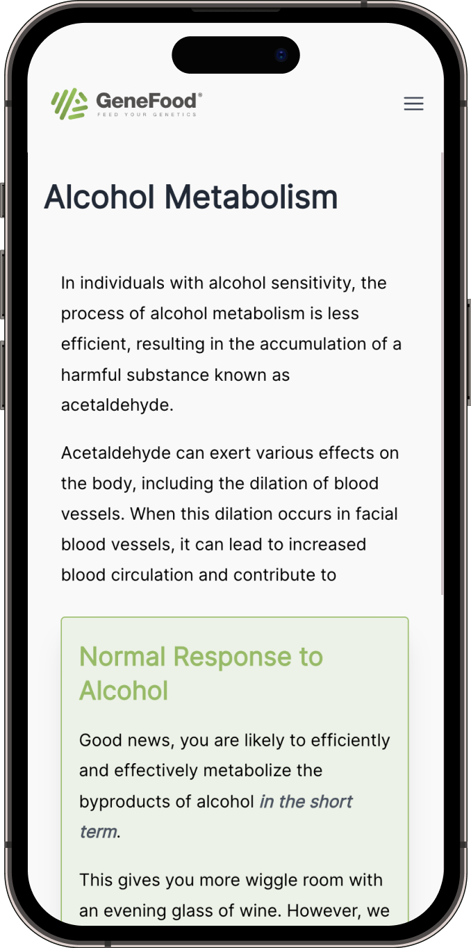 Alcohol metabolism report example