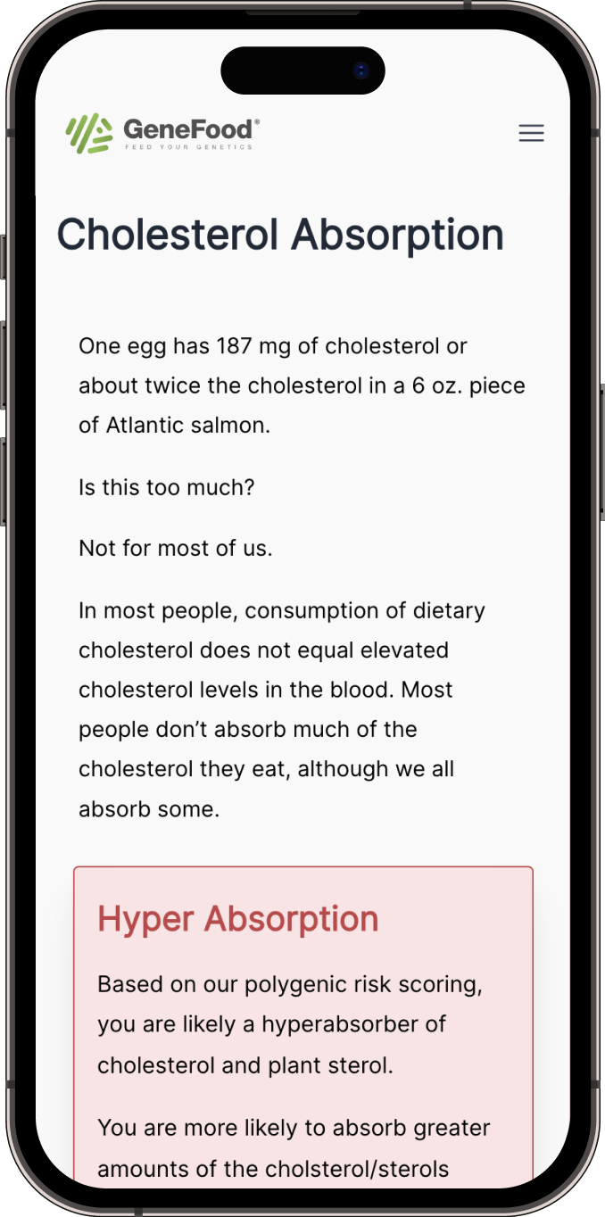 Cholesterol & LDL report example